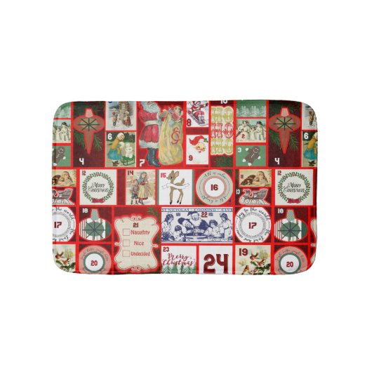 Kerst blok illustratie vierkanten badmat (Voorkant)