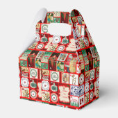 Kerst blok illustratie vierkanten bedankdoosjes (Achterkant)