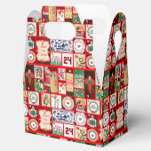 Kerst blok illustratie vierkanten bedankdoosjes (Geopend)