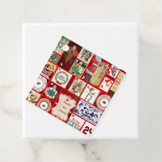 Kerst blok illustratie vierkanten bedankjes labels (In situ)