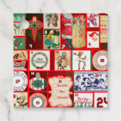 Kerst blok illustratie vierkanten bedankjes labels (Voorkant)