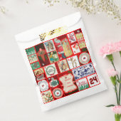 Kerst blok illustratie vierkanten bedankzakje (Gezegeld)