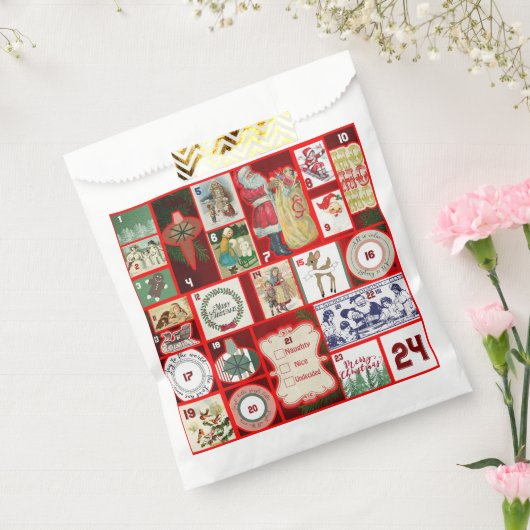 Kerst blok illustratie vierkanten bedankzakje (Gezegeld)