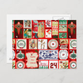 Kerst blok illustratie vierkanten briefkaart (Voorkant / Achterkant)