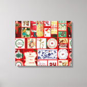 Kerst blok illustratie vierkanten canvas afdruk (Voorkant)