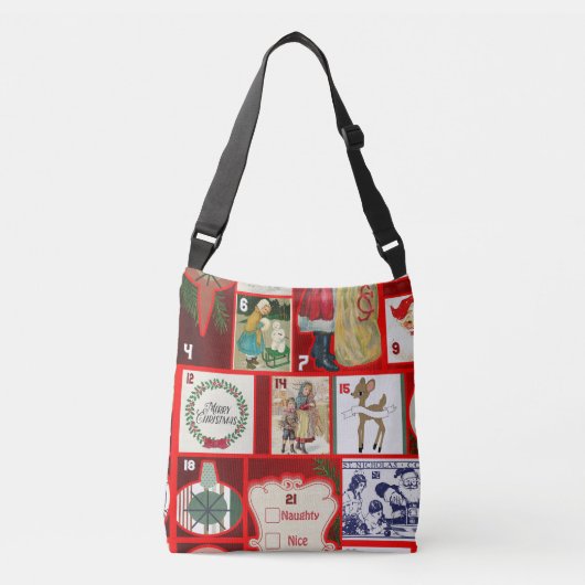 Kerst blok illustratie vierkanten crossbody tas (Voorkant)