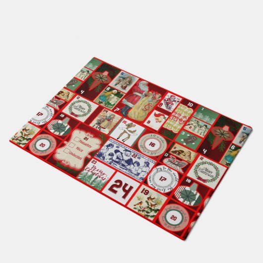 Kerst blok illustratie vierkanten deurmat (Schuin)