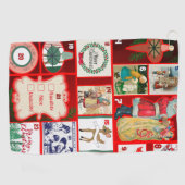 Kerst blok illustratie vierkanten golfhanddoek (Horizontaal)