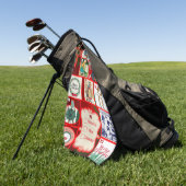 Kerst blok illustratie vierkanten golfhanddoek (Groen)
