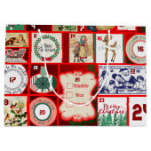 Kerst blok illustratie vierkanten groot cadeauzakje (Achterkant)