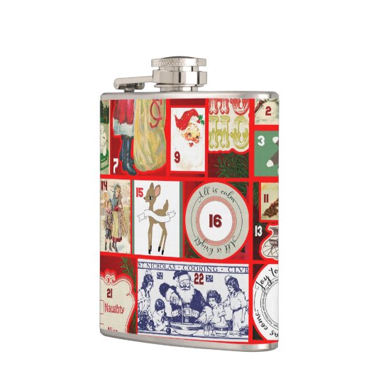 Kerst blok illustratie vierkanten heupfles (Links)