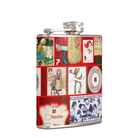 Kerst blok illustratie vierkanten heupfles (Rechts)