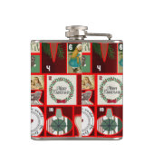 Kerst blok illustratie vierkanten heupfles (Achterkant)