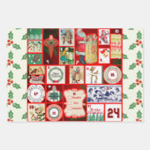 Kerst blok illustratie vierkanten inpakpapier vel (Voorkant)