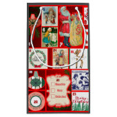 Kerst blok illustratie vierkanten klein cadeauzakje (Achterkant)