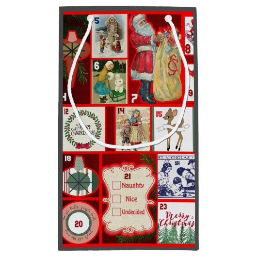 Kerst blok illustratie vierkanten klein cadeauzakje (Achterkant)