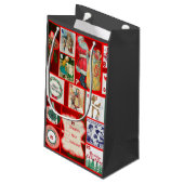 Kerst blok illustratie vierkanten klein cadeauzakje (Achterkant Gekanteld)