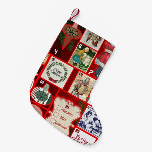 Kerst blok illustratie vierkanten kleine kerstsok (Voorkant (Hangend))