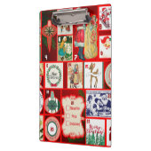 Kerst blok illustratie vierkanten klembord (Links)