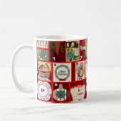 Kerst blok illustratie vierkanten koffiemok (Links)