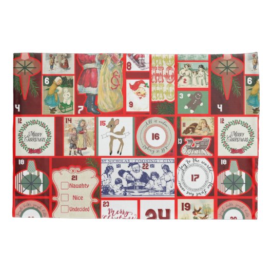 Kerst blok illustratie vierkanten kussensloop (Achterkant)