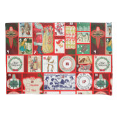 Kerst blok illustratie vierkanten kussensloop (Voorkant)