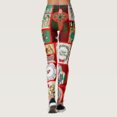 Kerst blok illustratie vierkanten leggings (Achterkant)