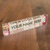 Kerst blok illustratie vierkanten naambordje (Zijkant)