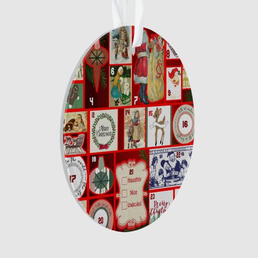 Kerst blok illustratie vierkanten ornament (voorkant)