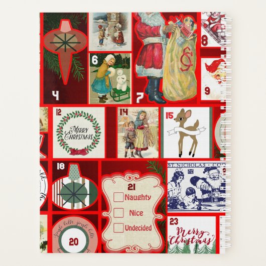 Kerst blok illustratie vierkanten planner (Achterkant)