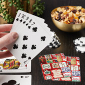 Kerst blok illustratie vierkanten pokerkaarten (Insitu)