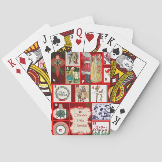 Kerst blok illustratie vierkanten pokerkaarten (Achterkant)