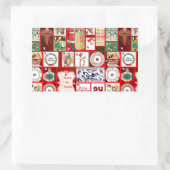 Kerst blok illustratie vierkanten rechthoekige sticker (Tas)