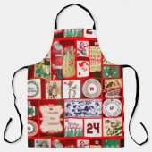 Kerst blok illustratie vierkanten schort (Voorkant)