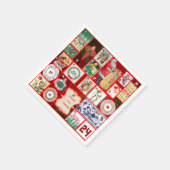 Kerst blok illustratie vierkanten servet (Hoek)