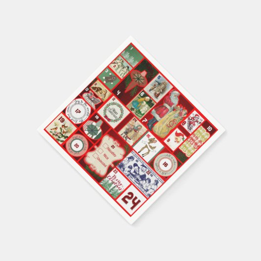 Kerst blok illustratie vierkanten servet (Hoek)