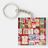 Kerst blok illustratie vierkanten sleutelhanger (Voorkant)