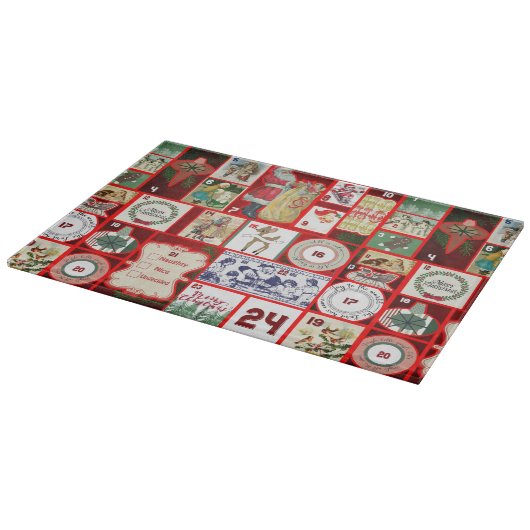 Kerst blok illustratie vierkanten snijplank (Hoek)