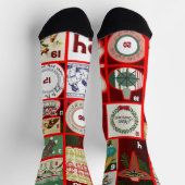 Kerst blok illustratie vierkanten sokken (Top)