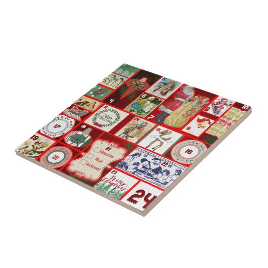 Kerst blok illustratie vierkanten tegeltje (Zijkant)