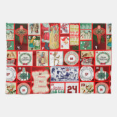 Kerst blok illustratie vierkanten theedoek (Horizontaal)