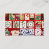 Kerst blok illustratie vierkanten visitekaartje (Achterkant)