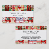 Kerst blok illustratie vierkanten visitekaartje (Voorkant / Achterkant)