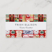 Kerst blok illustratie vierkanten visitekaartje (Voorkant)