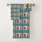 Kerst Blonde Elf Red Dragon Fantasy Bad Handdoek (Insitu)