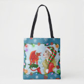 Kerst Blonde Elf Red Dragon Fantasy Tote Bag (Voorkant)