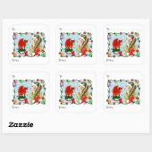 Kerst Blonde Elf Red Dragon Fantasy Vierkante Sticker (Vel)