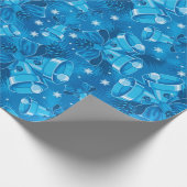 Kerst Blue Bells Cadeaupapier (Hoek)