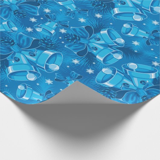 Kerst Blue Bells Cadeaupapier (Hoek)