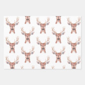 Kerst Blue Deer Sneeuw Inpakpapier Vel (Voorkant 3)